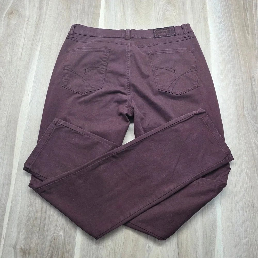 Noyes Made in Italy Pants Mens 32‎ Burgundy Maroon Cotton Stretch Trousers EU 48